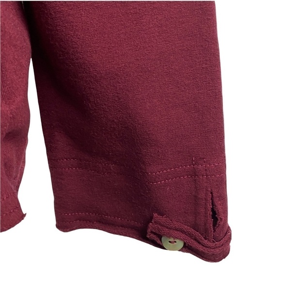 Meesh & Mia Burgundy Wine Shawl Waterfall Neckline Full Zip Blouse Women's M - Picture 8 of 12